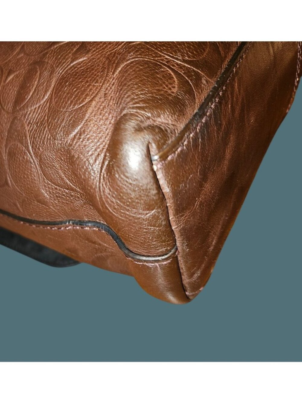 Coach Brown Leather/Embossed Signature Small Charles Messenger Crossbody Bag - Picture 10 of 16
